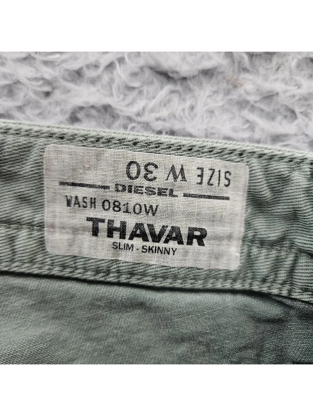 DIESEL Jeans Men THAVAR 30 (fits 32x32) Slim Skinny Green